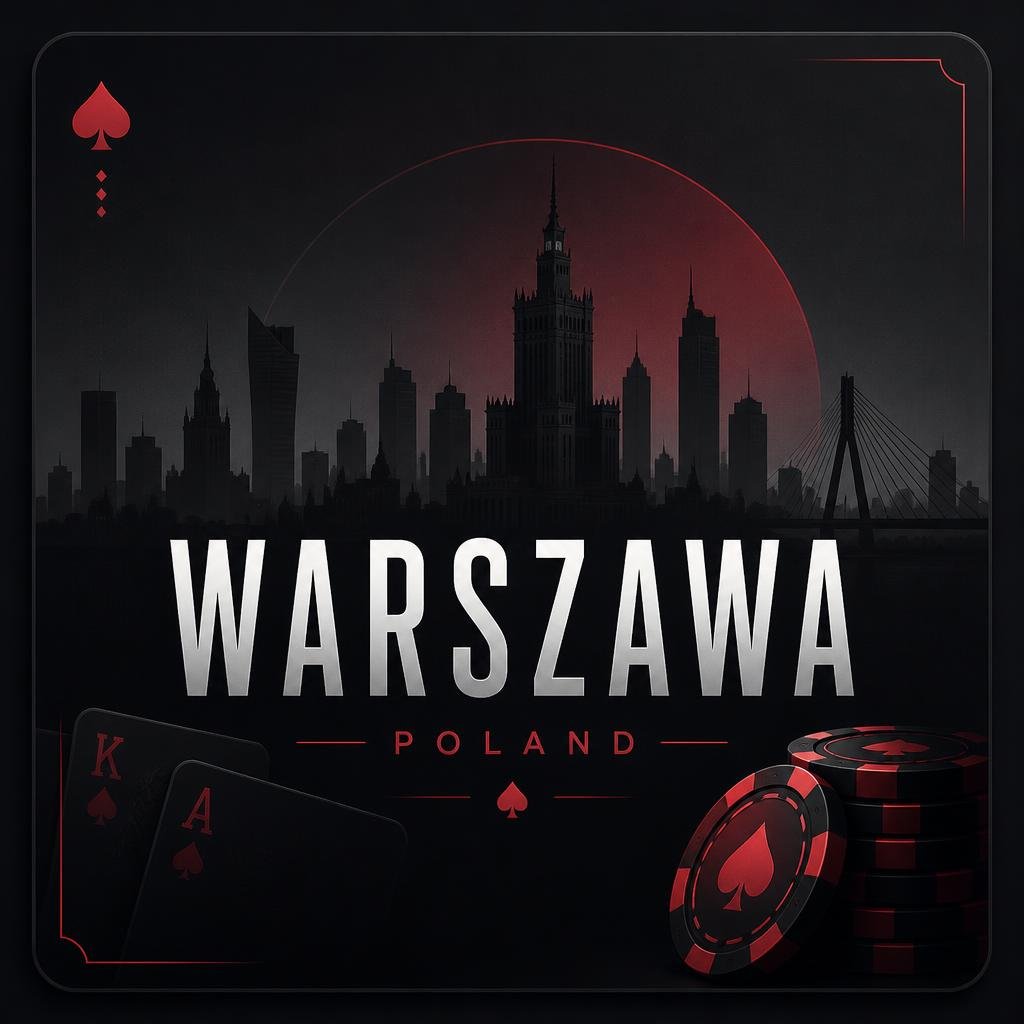 gpt image 2 city card warsaw skyline silhouette poker theme dark background red accents mini 0